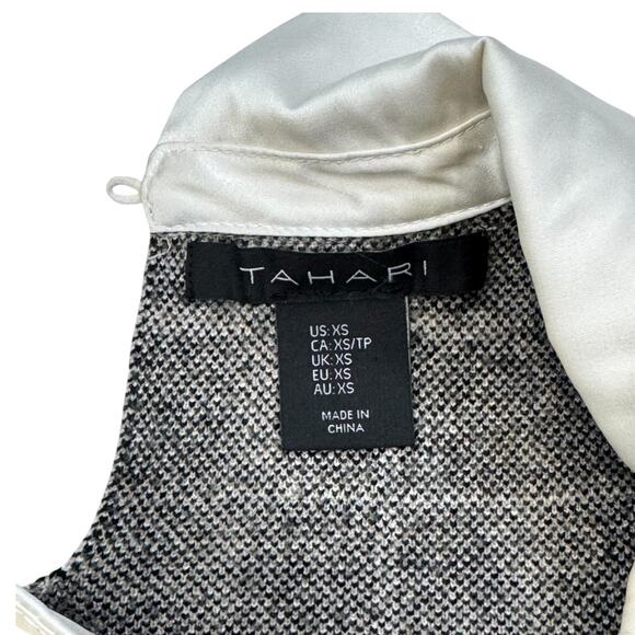 Tahari Windowpane Sweater with Faux Collar - XS - Picture 8 of 9